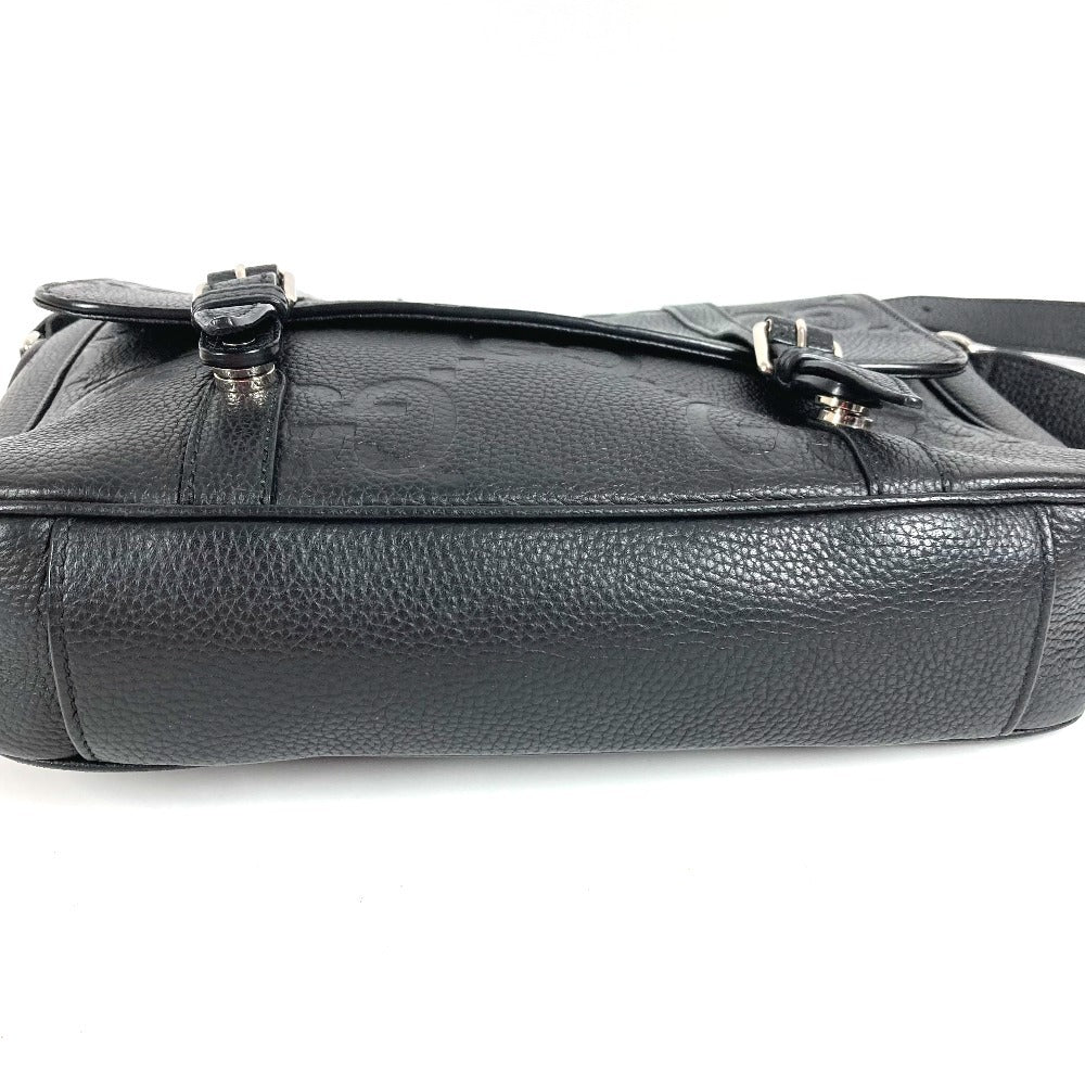 GUCCI 760234 GG JUMBO MD Jumbo GG Medium Messenger Bag, Crossbody Shoulder Bag, Leather, Unisex, Black
