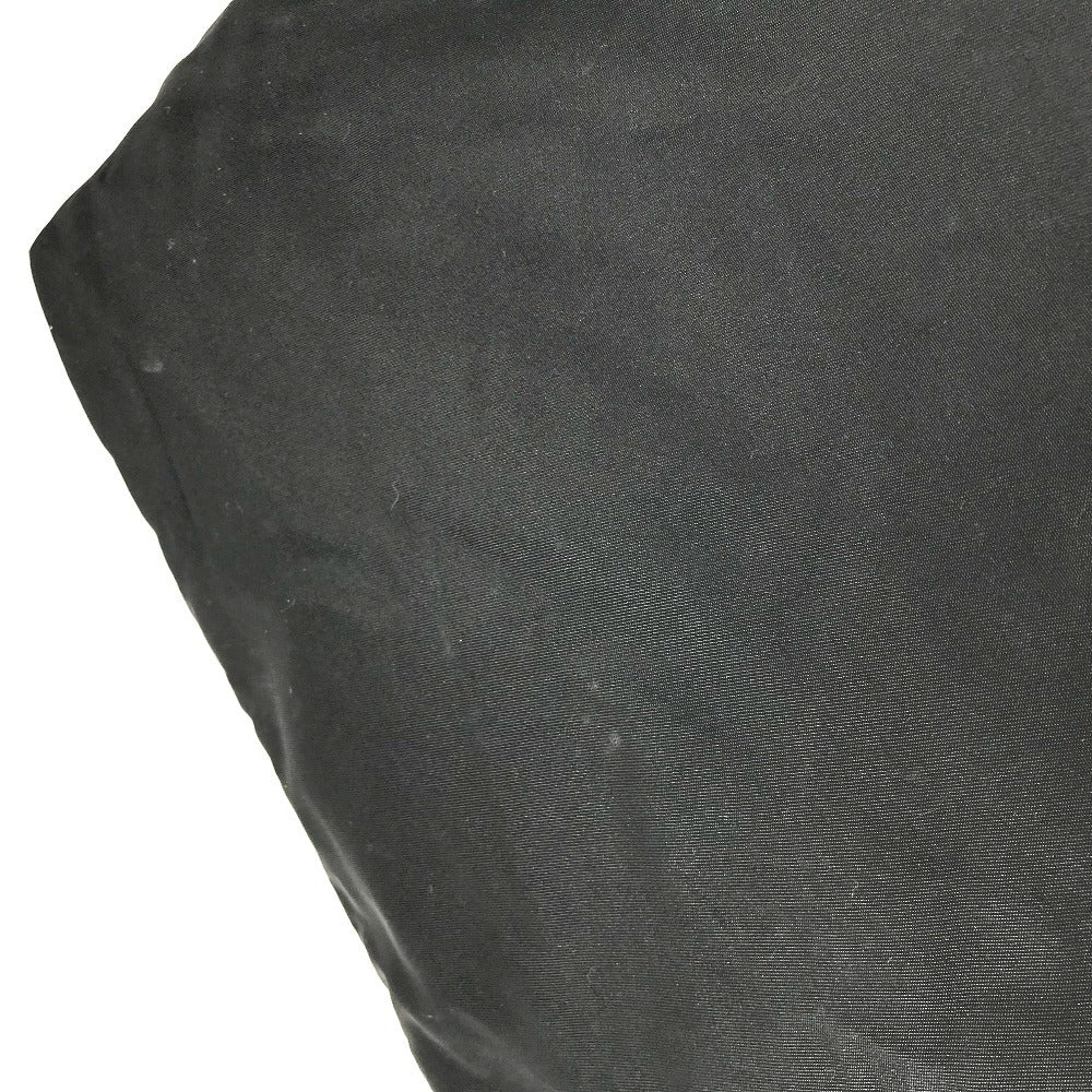 PRADA Triangle Logo Plaque Tote Bag, Shoulder Bag, Vertical Tote, Leather/Nylon, Unisex, Black