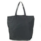 PRADA Triangle Logo Plaque Tote Bag, Shoulder Bag, Vertical Tote, Leather/Nylon, Unisex, Black