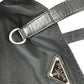 PRADA Triangle Logo Plaque Tote Bag, Shoulder Bag, Vertical Tote, Leather/Nylon, Unisex, Black