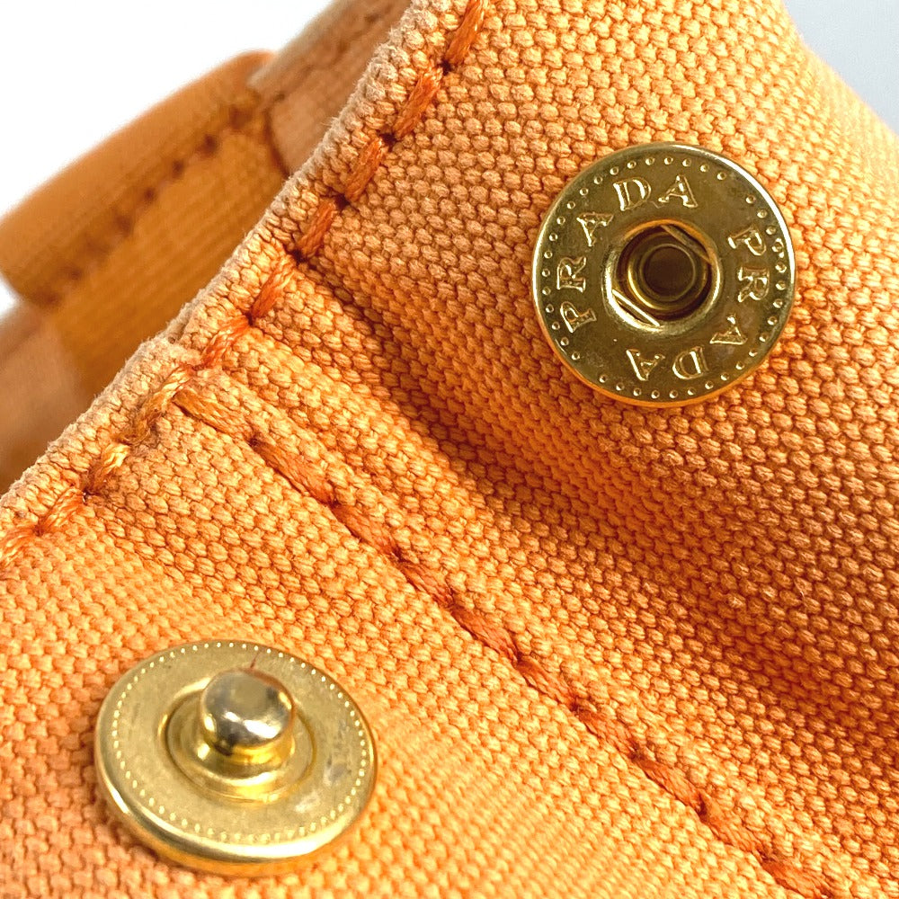 PRADA Canapa logo Handbag, Satchel bag, Tote bag Hand Bag Canvas Orange Used