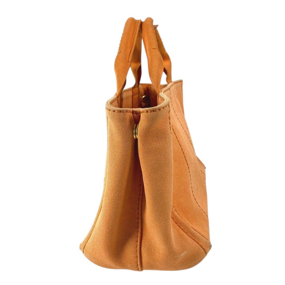 PRADA Canapa logo Handbag, Satchel bag, Tote bag Hand Bag Canvas Orange Used