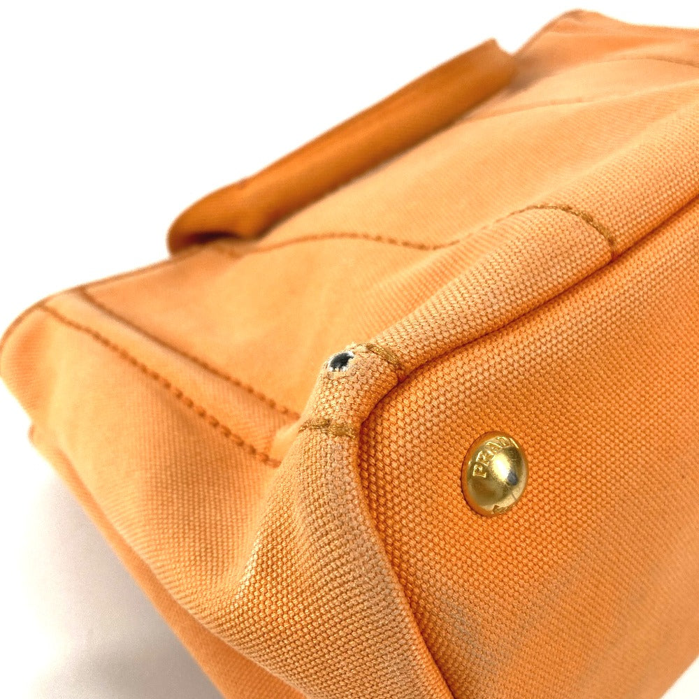 PRADA Canapa logo Handbag, Satchel bag, Tote bag Hand Bag Canvas Orange Used