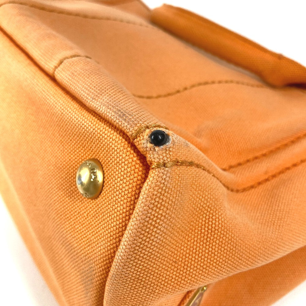 PRADA Canapa logo Handbag, Satchel bag, Tote bag Hand Bag Canvas Orange Used