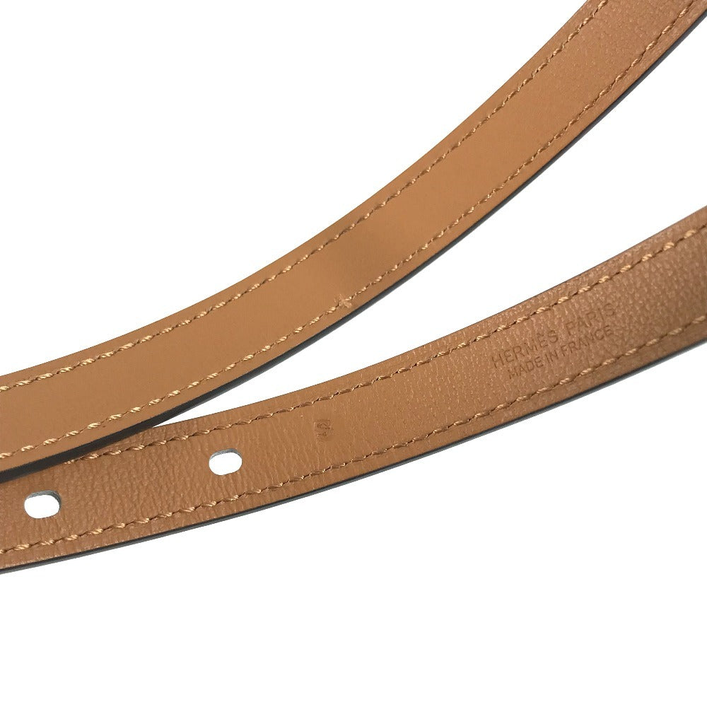 HERMES Pop Ash H Logo Buckle Belt, Thin Leather Belt, Women's, Mauve Pale Pink