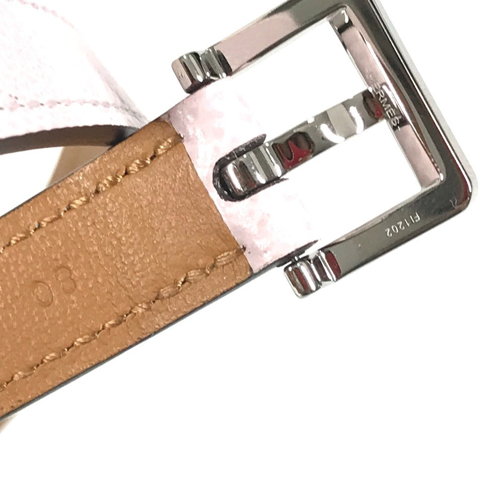 HERMES Pop Ash H Logo Buckle Belt, Thin Leather Belt, Women's, Mauve Pale Pink