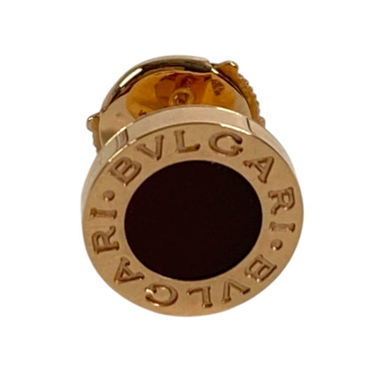BVLGARI 金 K18 18K PG カーネリアン ブルガリブルガリ ロゴ シングルピアス アクセサリー ジュエリー ピアス Au750 ユニセックス ピンク