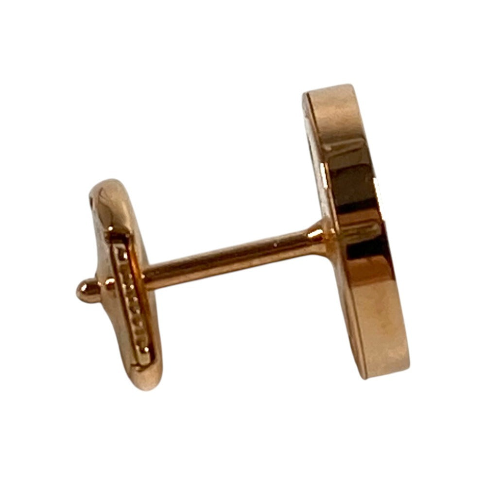 BVLGARI 金 K18 18K PG カーネリアン ブルガリブルガリ ロゴ シングルピアス アクセサリー ジュエリー ピアス Au750 ユニセックス ピンク