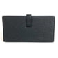 HERMES H Logo Bearn Souffle Bifold Long Wallet, Epson, Unisex, Black