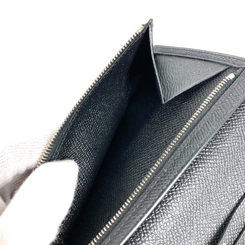 HERMES H Logo Bearn Souffle Bifold Long Wallet, Epson, Unisex, Black