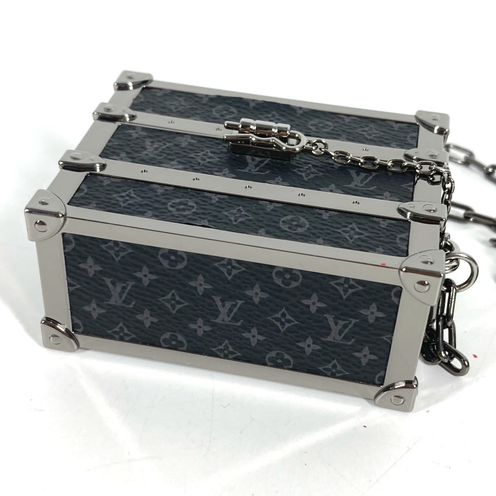 LOUIS VUITTON M77167 Monogram Eclipse Earphone Pouch for AirPods with Chain, Monogram Eclipse Canvas, Unisex, Black