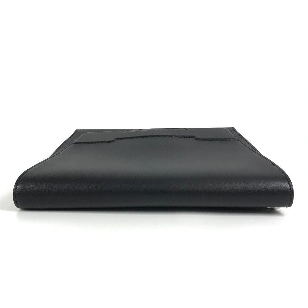 HERMES Novapolis pouch with strap, H logo, flap, clutch bag, Evercolor, unisex, black
