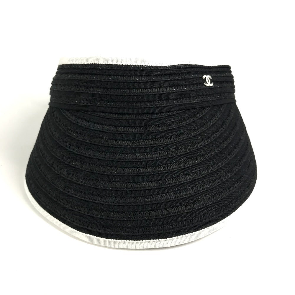 CHANEL 22P CC Coco Mark Ribbon Hat/Sun Visor for Women, Black