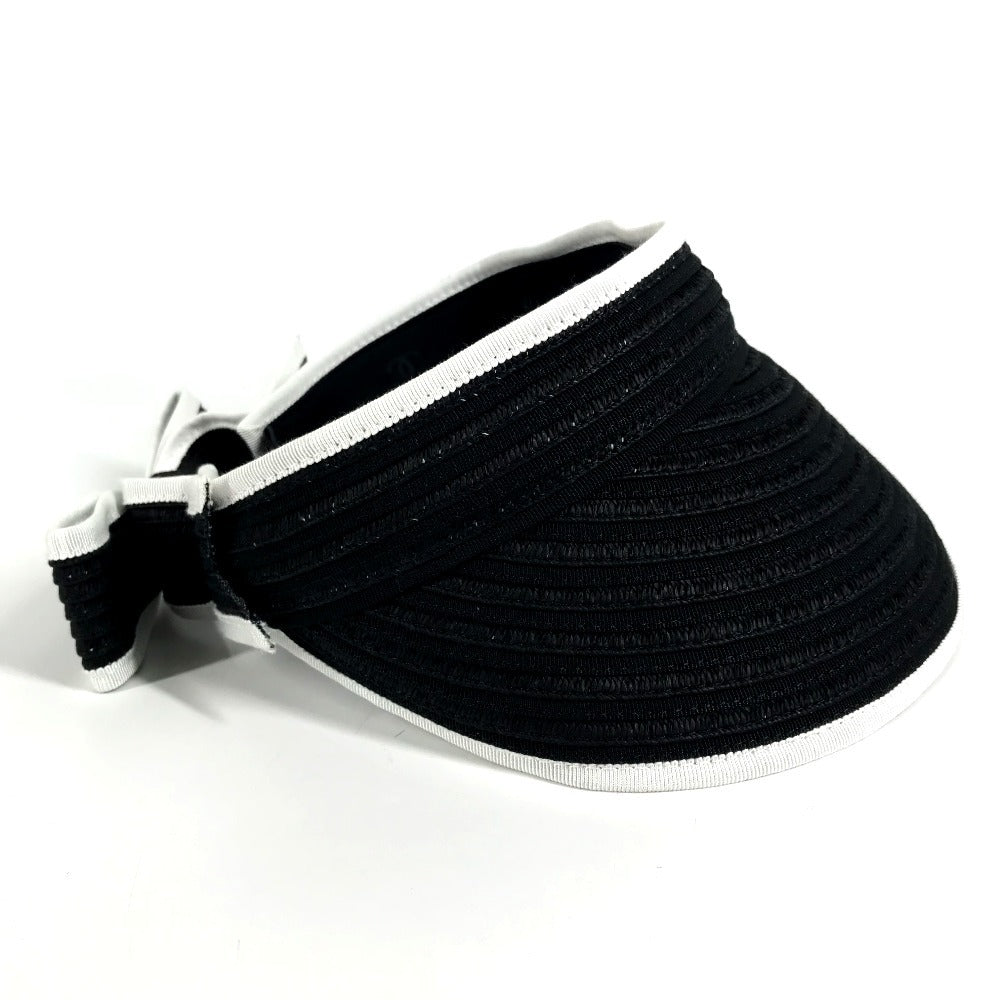 CHANEL 22P CC Coco Mark Ribbon Hat/Sun Visor for Women, Black