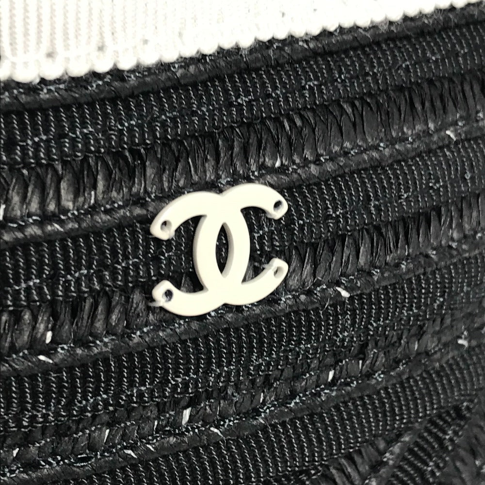 CHANEL 22P CC Coco Mark Ribbon Hat/Sun Visor for Women, Black