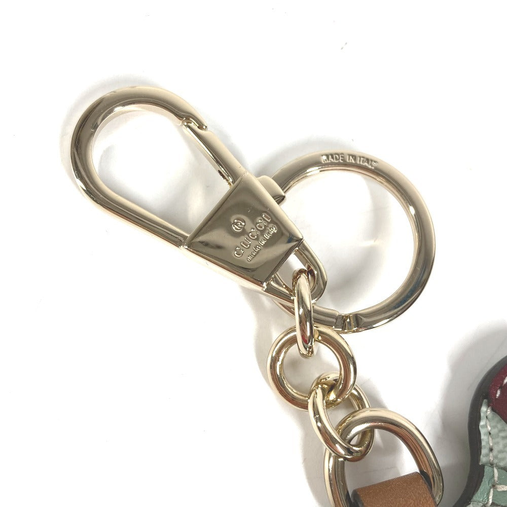 GUCCI 821812 GG Supreme GG Emblem Dog Shape Bag Charm Dog Keychain Bag Charm GG Supreme Canvas Unisex Light Green