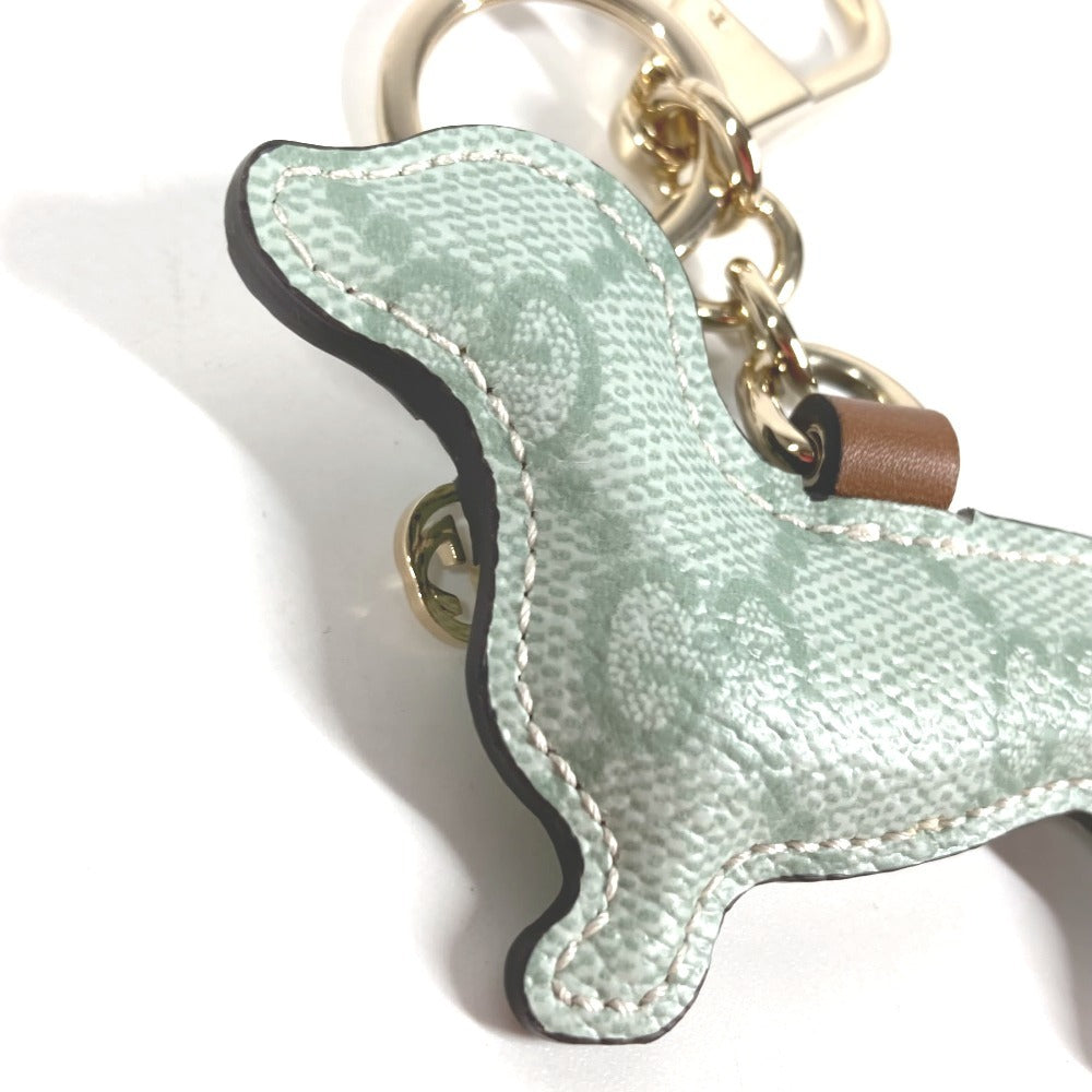 GUCCI 821812 GG Supreme GG Emblem Dog Shape Bag Charm Dog Keychain Bag Charm GG Supreme Canvas Unisex Light Green