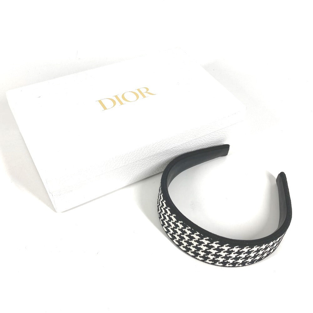 Dior 35HBP988X132 千鳥格子 ロゴ ヘッドバンド ヘアアクセサリー ヘアバンド カチューシャ コットン レディース ブラック