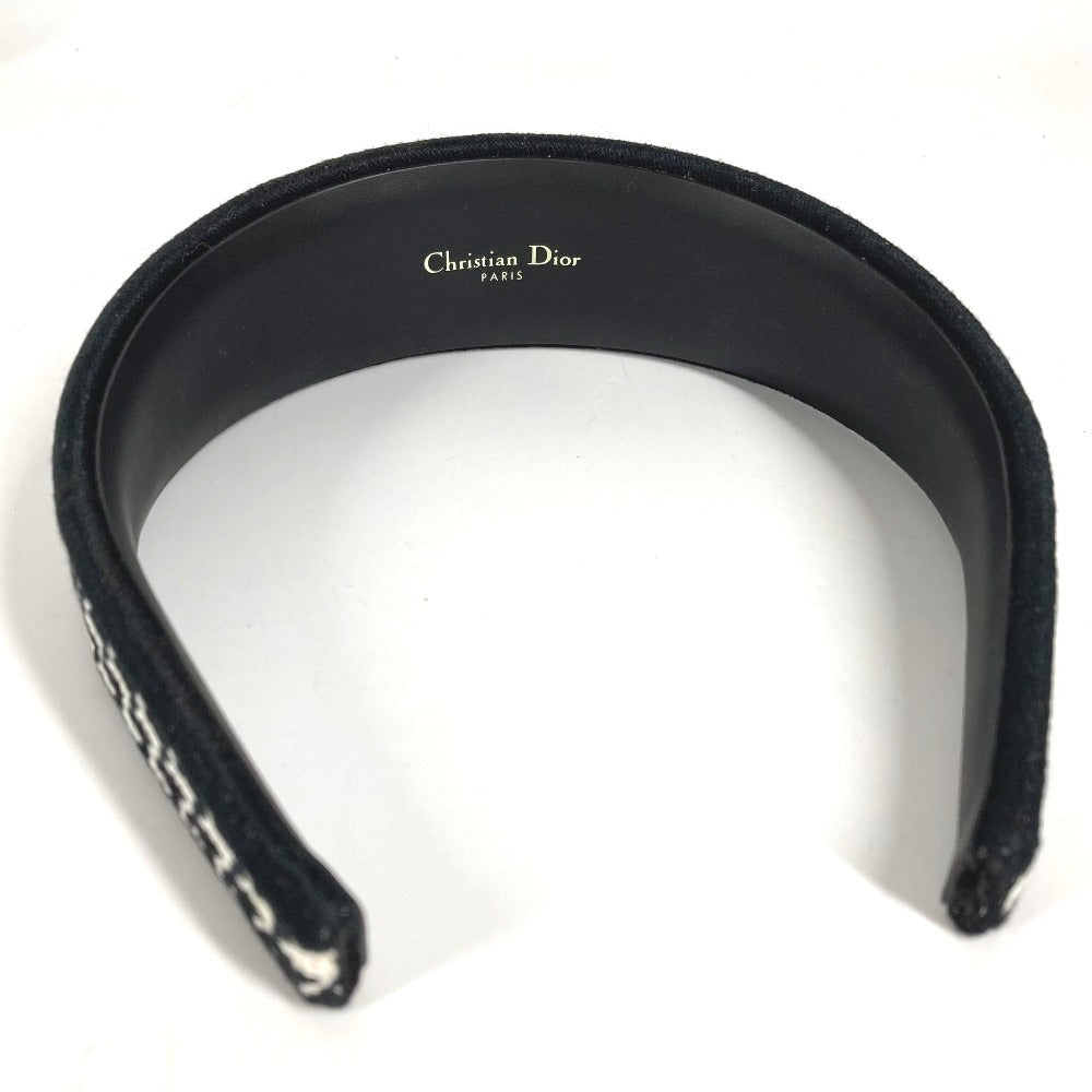 Dior 35HBP988X132 千鳥格子 ロゴ ヘッドバンド ヘアアクセサリー ヘアバンド カチューシャ コットン レディース ブラック