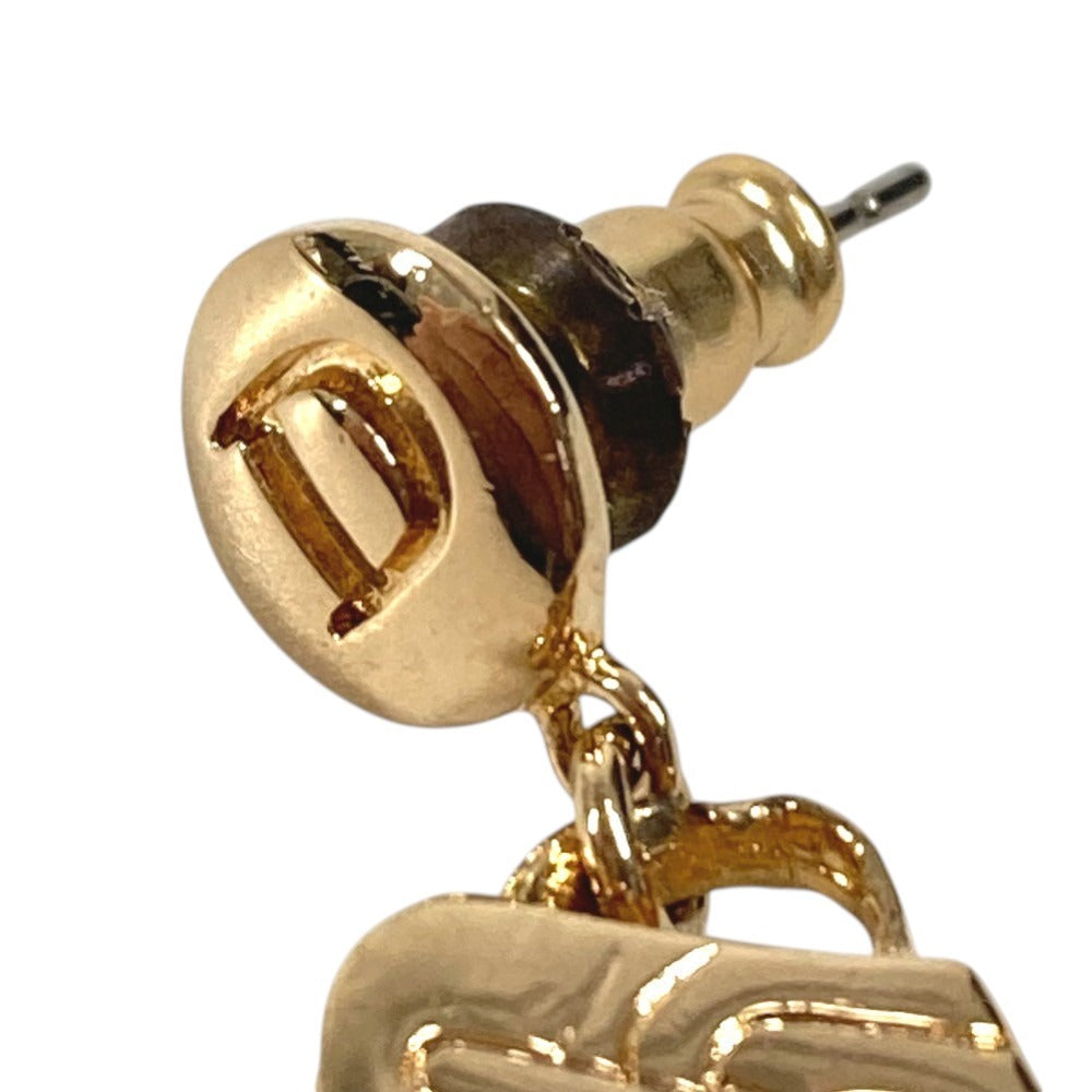 Dior サドルバッグ ロゴ アクセサリー ピアス メタル ユニセックス ゴールド
