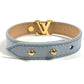 LOUIS VUITTON M8104F Bracelet LV Iconic Accessory Bracelet Leather Unisex Light Blue