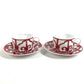 HERMES Guadalquivir tableware, cup and saucer set of 2, pair, plate, cup, mug, coffee cup, tea cup, ceramic, women's, white.
