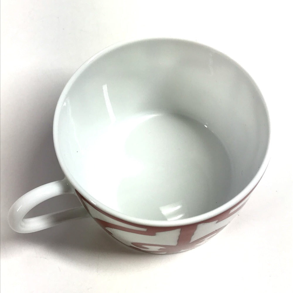 HERMES Guadalquivir tableware, cup and saucer set of 2, pair, plate, cup, mug, coffee cup, tea cup, ceramic, women's, white.