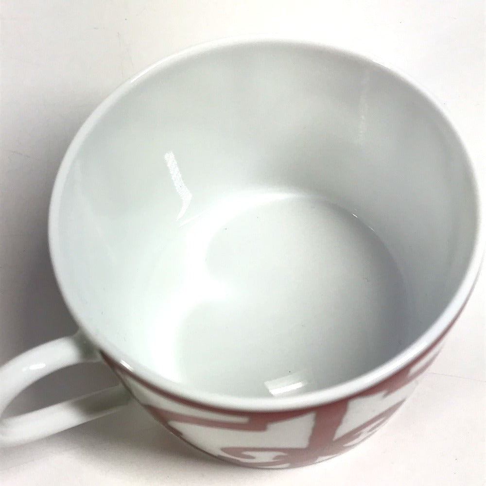 HERMES Guadalquivir tableware, cup and saucer set of 2, pair, plate, cup, mug, coffee cup, tea cup, ceramic, women's, white.