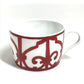 HERMES Guadalquivir tableware, cup and saucer set of 2, pair, plate, cup, mug, coffee cup, tea cup, ceramic, women's, white.