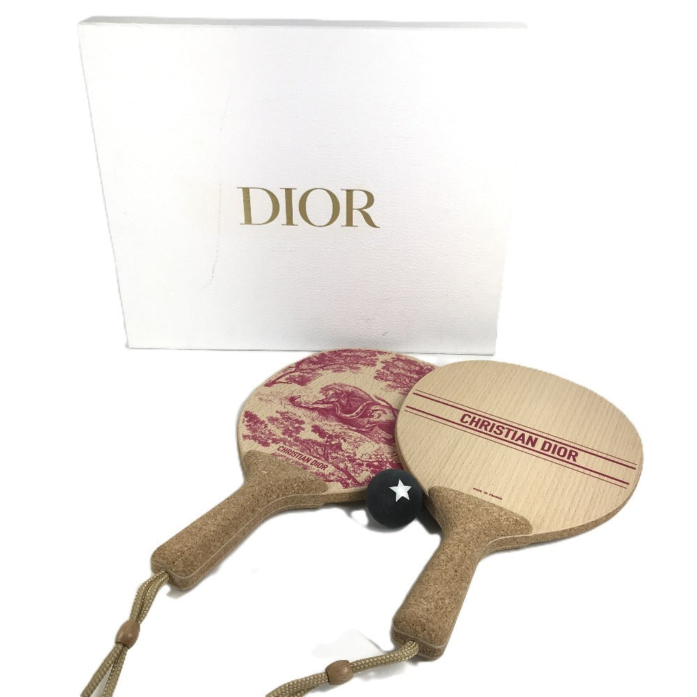 Dior Toile de Jouy Beach Racquet Set (2 racquets, ball, sports, interior decor, wood, unisex, pink)