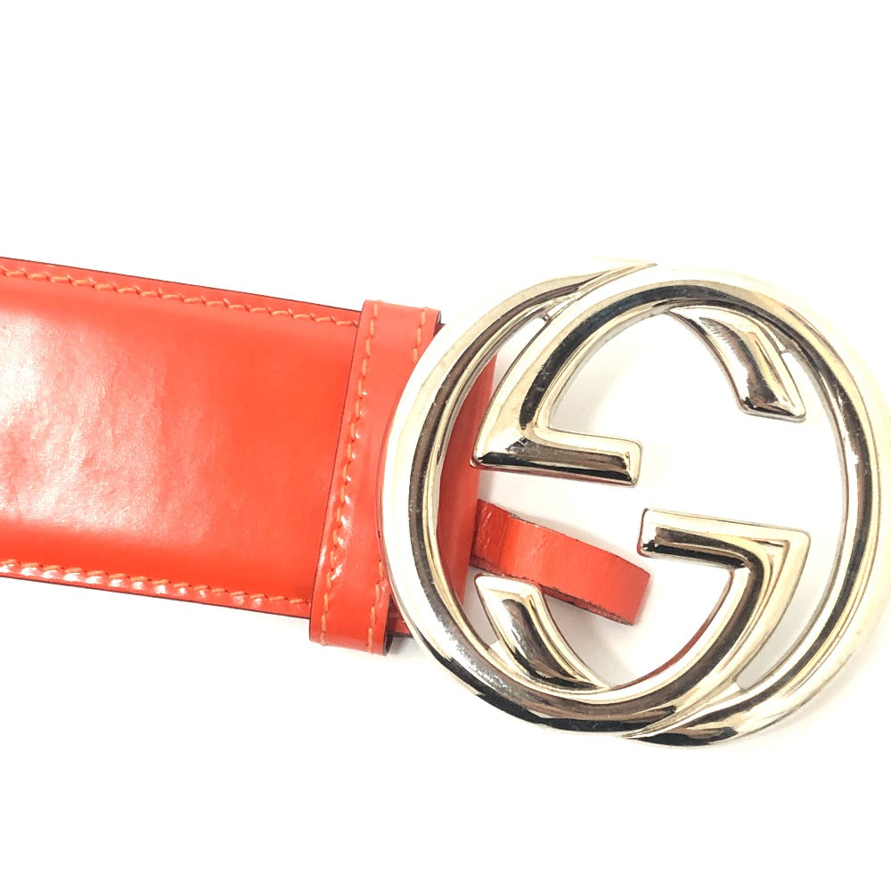 GUCCI 032 194 0979 GG Logo Fashion Accessory Belt Waist Belt Belt Leather Ladies Orange