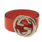 GUCCI 032 194 0979 GG Logo Fashion Accessory Belt Waist Belt Belt Leather Ladies Orange