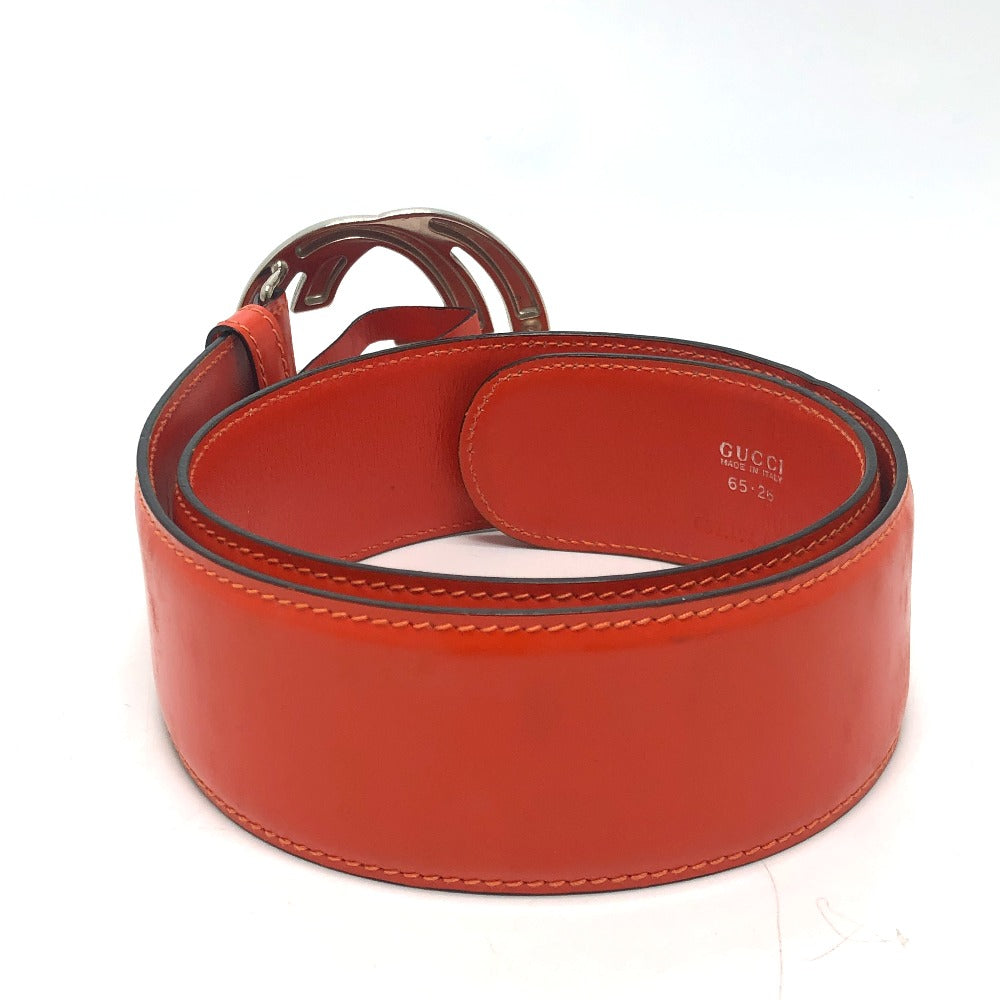 GUCCI 032 194 0979 GG Logo Fashion Accessory Belt Waist Belt Belt Leather Ladies Orange