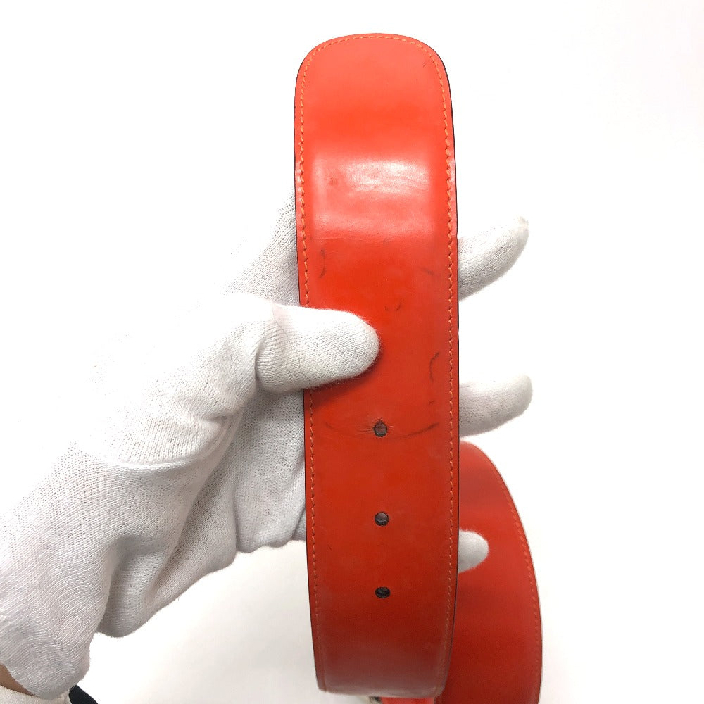 GUCCI 032 194 0979 GG Logo Fashion Accessory Belt Waist Belt Belt Leather Ladies Orange