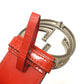 GUCCI 032 194 0979 GG Logo Fashion Accessory Belt Waist Belt Belt Leather Ladies Orange