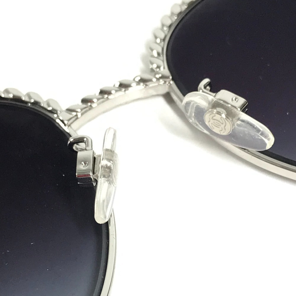 CHANEL 4242 CC ロゴ ココマーク チェーン めがね メガネ アイウェア 眼鏡 サングラス プラスチック レディース ブラック