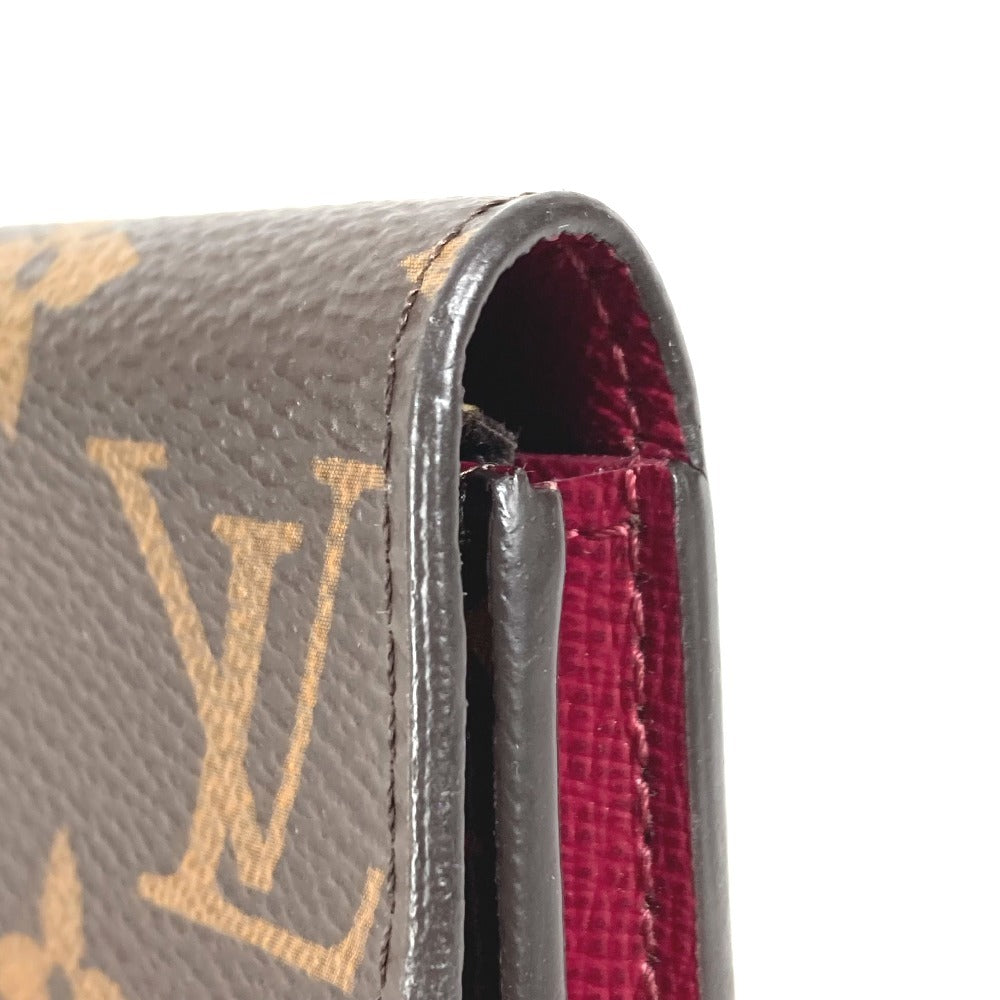 LOUIS VUITTON M41939 モノグラム ポルトモネロザリ コンパクトウォレット フラップ 2つ折り財布 モノグラムキャンバス ユニセックス フューシャ ブラウン