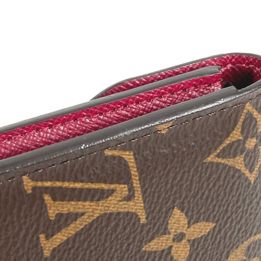 LOUIS VUITTON M41939 モノグラム ポルトモネロザリ コンパクトウォレット フラップ 2つ折り財布 モノグラムキャンバス ユニセックス フューシャ ブラウン