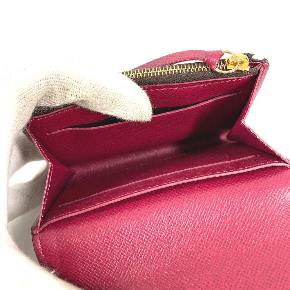 LOUIS VUITTON M41939 モノグラム ポルトモネロザリ コンパクトウォレット フラップ 2つ折り財布 モノグラムキャンバス ユニセックス フューシャ ブラウン