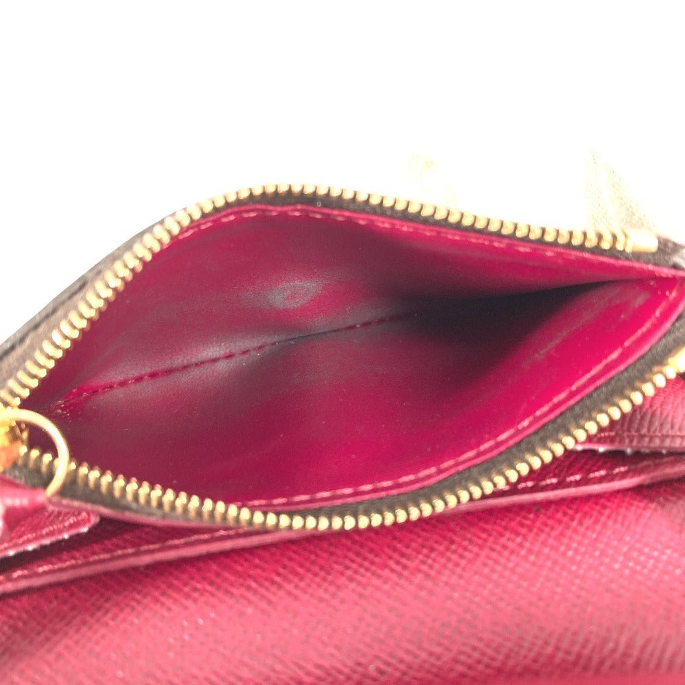 LOUIS VUITTON M41939 モノグラム ポルトモネロザリ コンパクトウォレット フラップ 2つ折り財布 モノグラムキャンバス ユニセックス フューシャ ブラウン