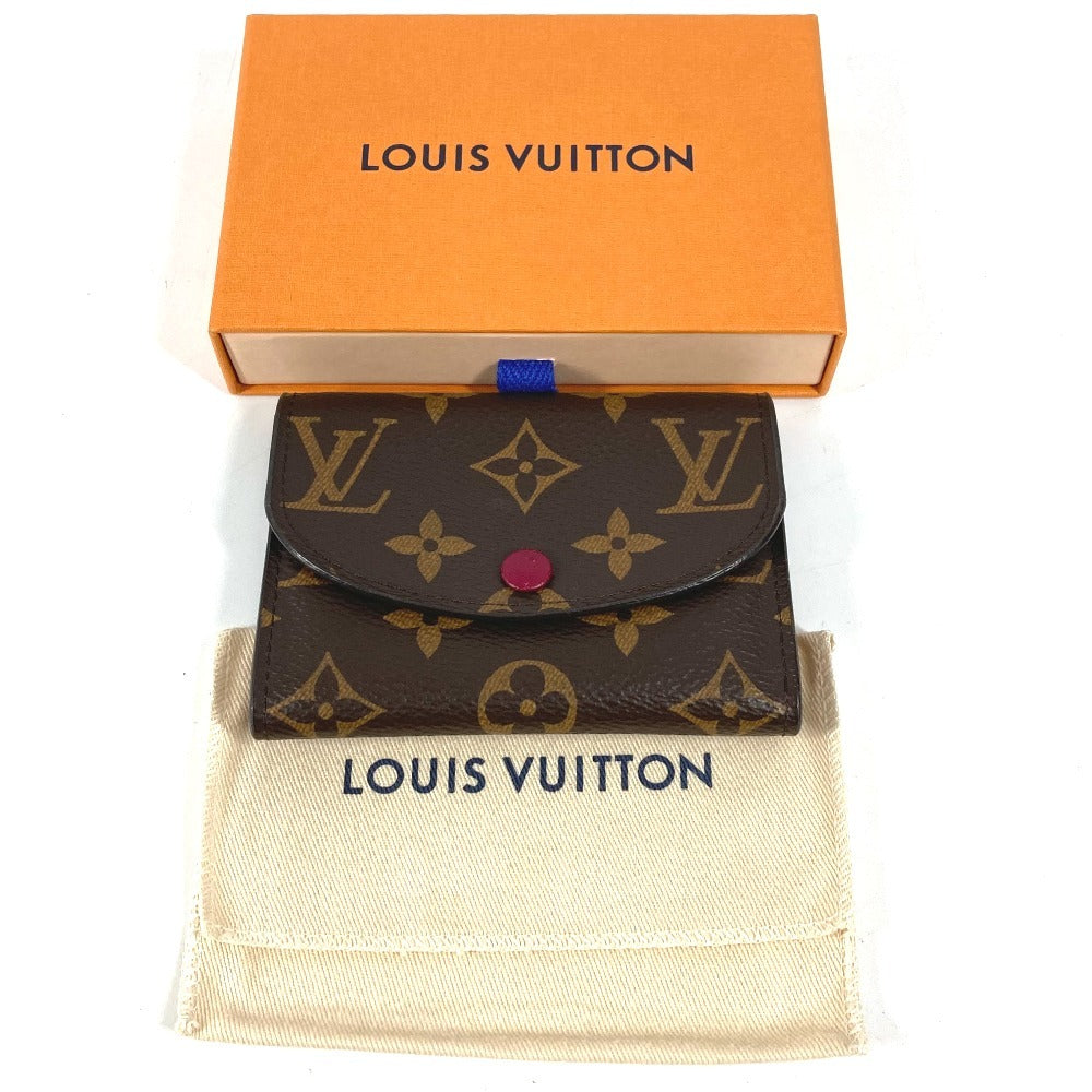 LOUIS VUITTON M41939 モノグラム ポルトモネロザリ コンパクトウォレット フラップ 2つ折り財布 モノグラムキャンバス ユニセックス フューシャ ブラウン