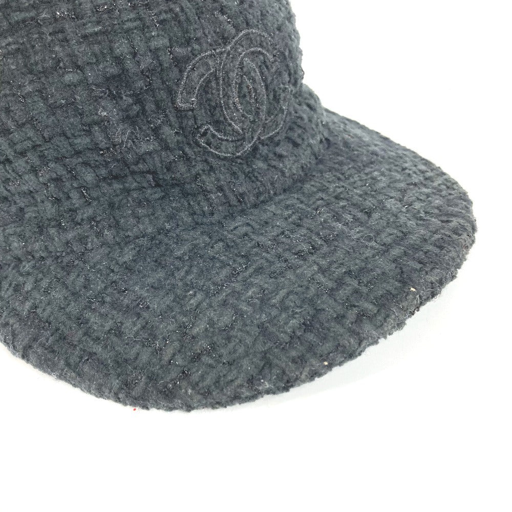 CHANEL 22B CC ロゴ ココマーク 帽子 キャップ帽 ベースボール キャップ コットン ユニセックス ブラック