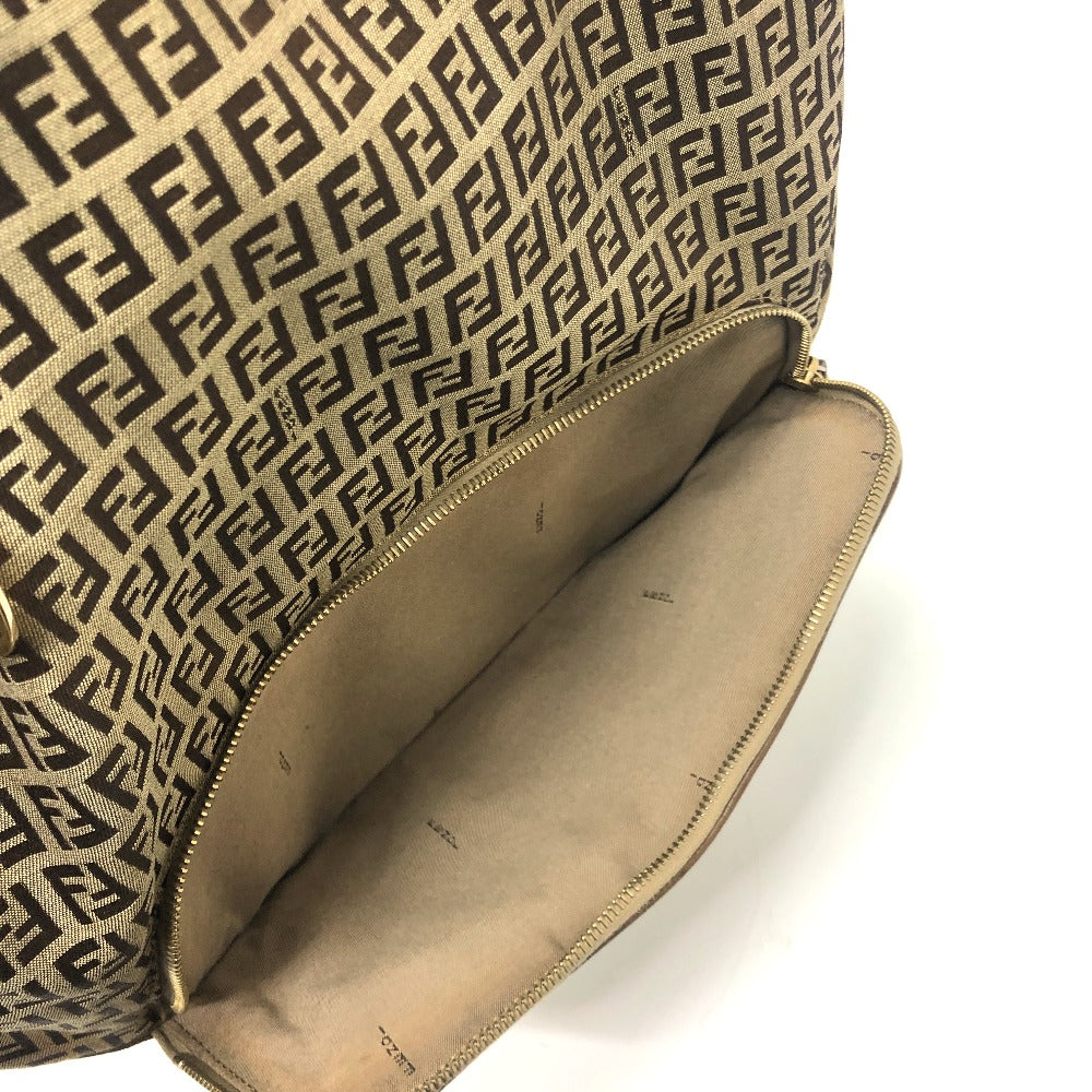 FENDI Zucchino Bag Tote Bag Handbag Shoulder Bag Canvas/Leather Unisex Beige