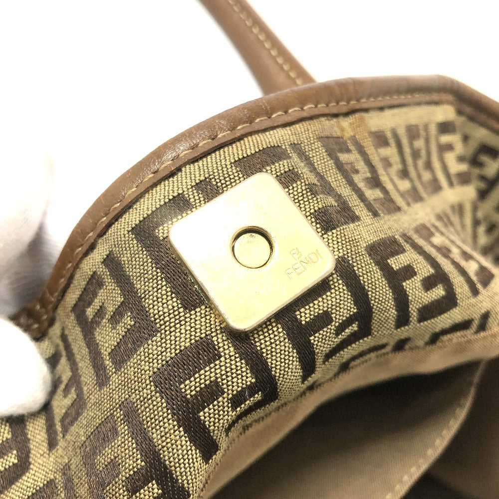 FENDI Zucchino Bag Tote Bag Handbag Shoulder Bag Canvas/Leather Unisex Beige