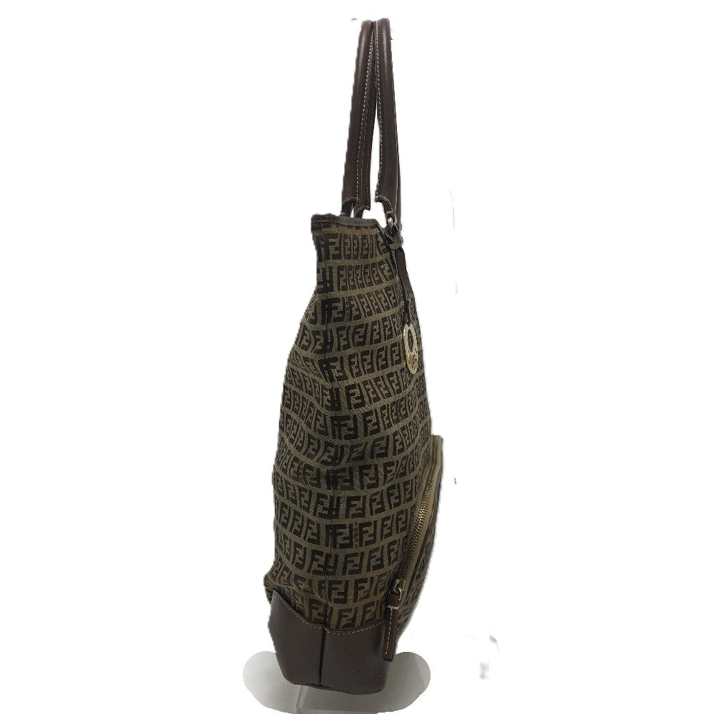 FENDI Zucchino Bag Tote Bag Handbag Shoulder Bag Canvas/Leather Unisex Beige
