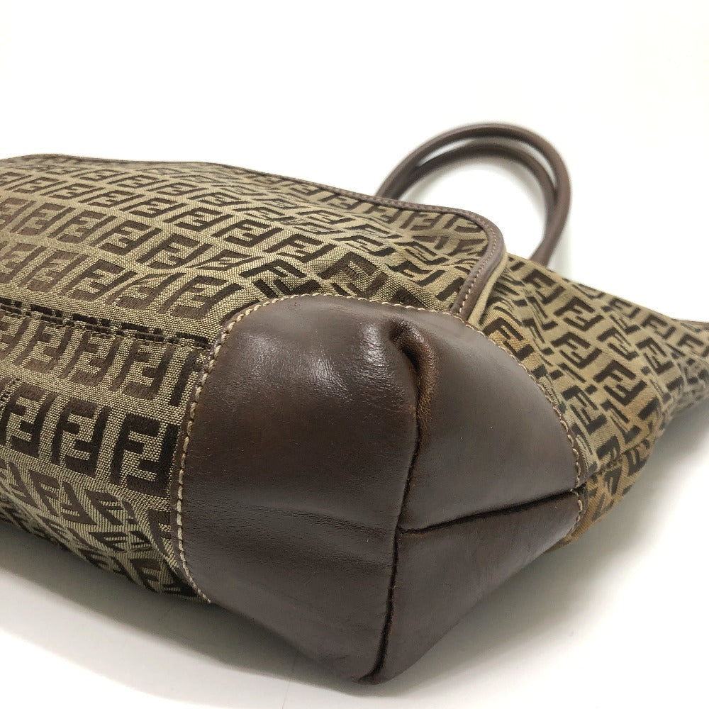 FENDI Zucchino Bag Tote Bag Handbag Shoulder Bag Canvas/Leather Unisex Beige