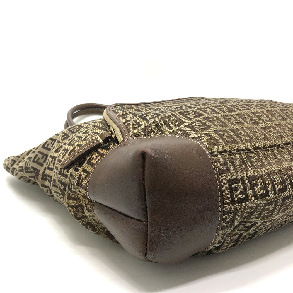 FENDI Zucchino Bag Tote Bag Handbag Shoulder Bag Canvas/Leather Unisex Beige