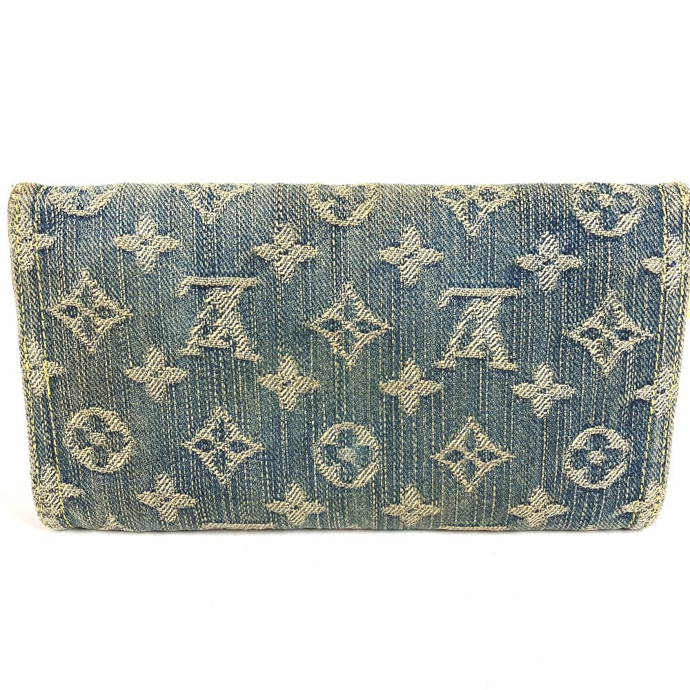 LOUIS VUITTON M95511 モノグラムデニム ポルト フォイユ アメリア ロングウォレット 3つ折り 長財布 モノグラムデニムキャンバス ブルー