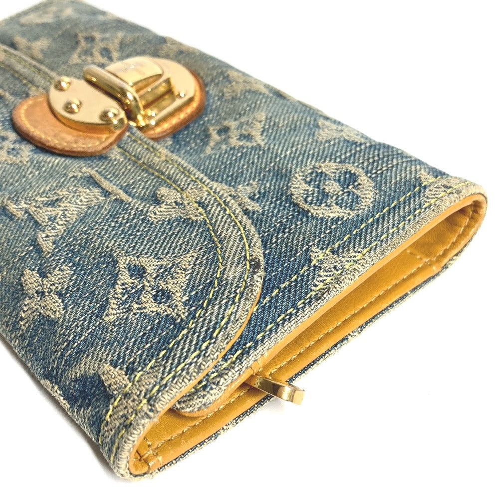 LOUIS VUITTON M95511 モノグラムデニム ポルト フォイユ アメリア ロングウォレット 3つ折り 長財布 モノグラムデニムキャンバス ブルー