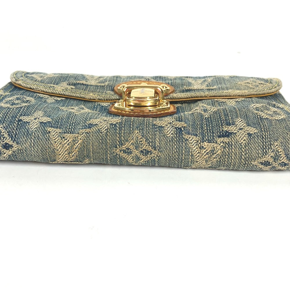 LOUIS VUITTON M95511 モノグラムデニム ポルト フォイユ アメリア ロングウォレット 3つ折り 長財布 モノグラムデニムキャンバス ブルー